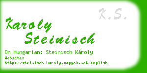 karoly steinisch business card